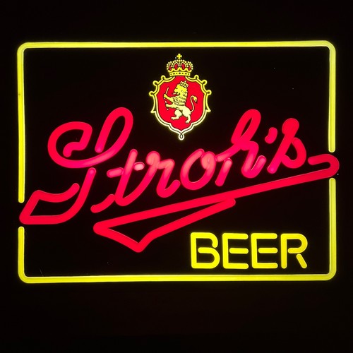 Vintage stroh beer faux - beer, neon